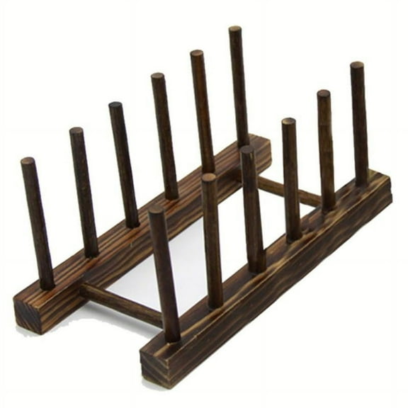 Bamboo Wooden Dish Rack Dishes Drainboard Drying Drainer Storage Holder Stand Kitchen Cabinet Organizer for Dish/Plate/Bowl/Cup/Pot Lid/Book