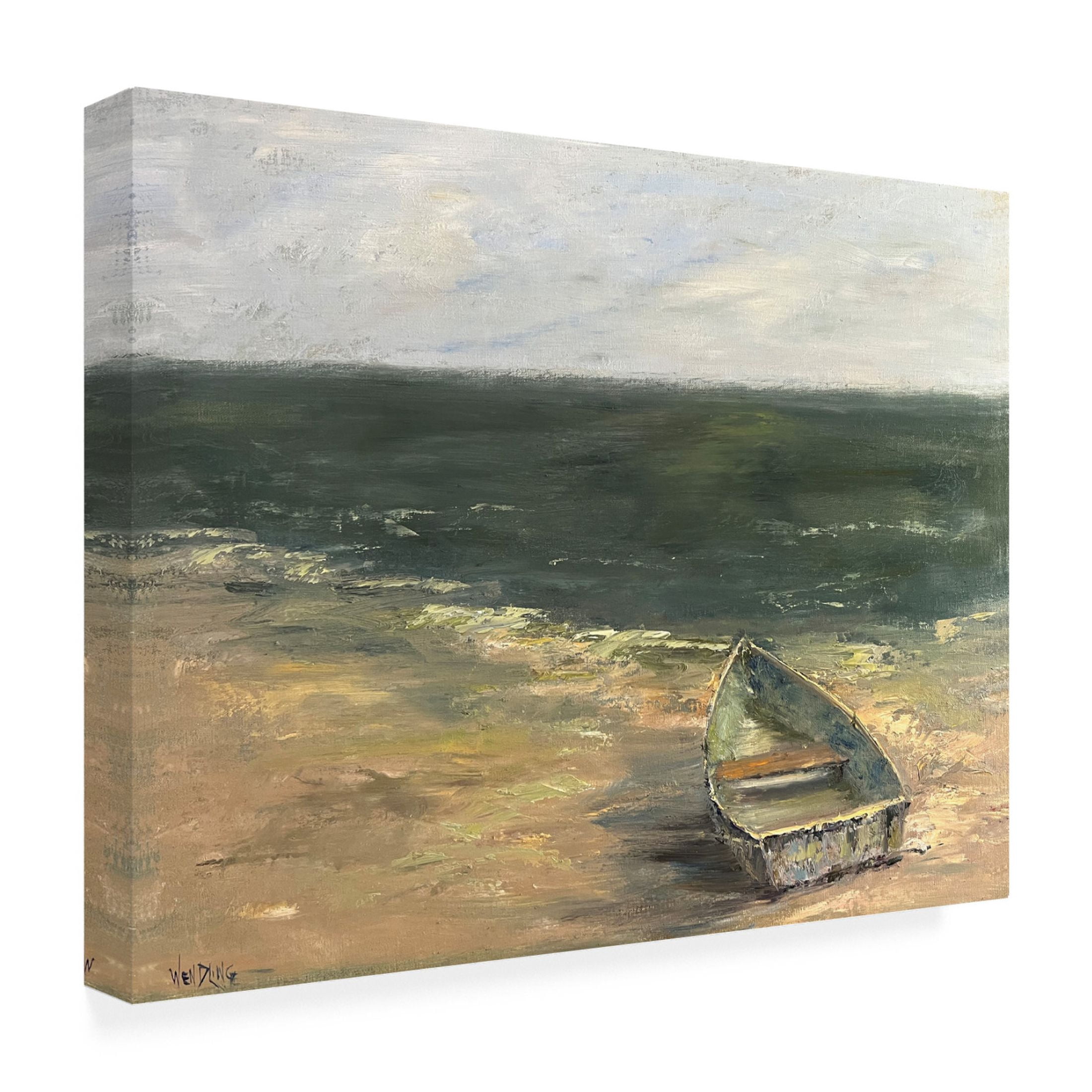 Trademark Fine Art Marilyn Wendling  Weathered Dory Canvas Wall Art