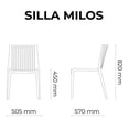 thumbnail image 2 of Lagoon Silla de Comedor para Interior y Exterior con Protección UV, Modelo Milos Lagoon  Milos, 2 of 3
