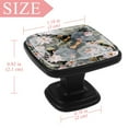 thumbnail image 4 of 4 Pcs Square Cabinet Handle Cupboard Knob Drawer Pulls Handle Lotus Flower Dragonfly Drawer Knobs with Screws Furniture Decoration, 4 of 7