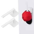 thumbnail image 2 of 2pcs Adhesive Hat Rack Storage Display Multi Purpose Hat Hanger with Back Pastes White, 2 of 5