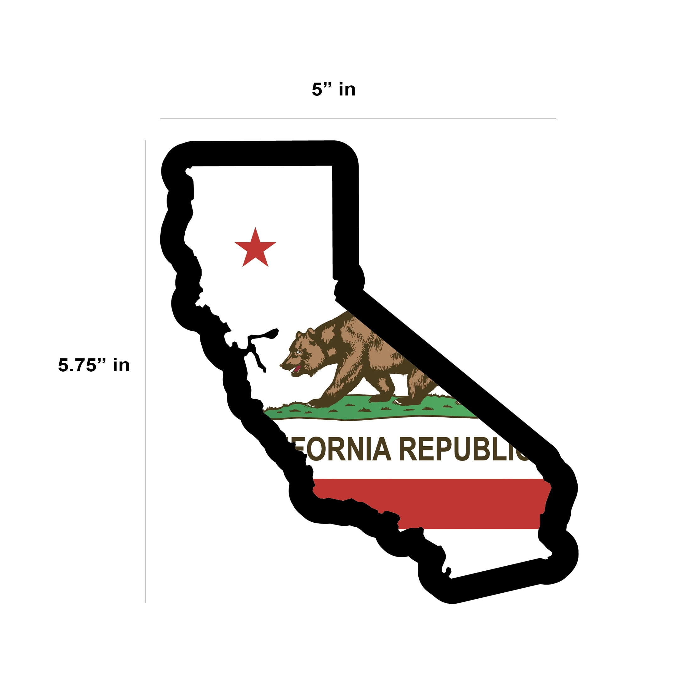 Auto Drive California State Vinyl Automotive Decal, Multicolor, 5” x 5.75”