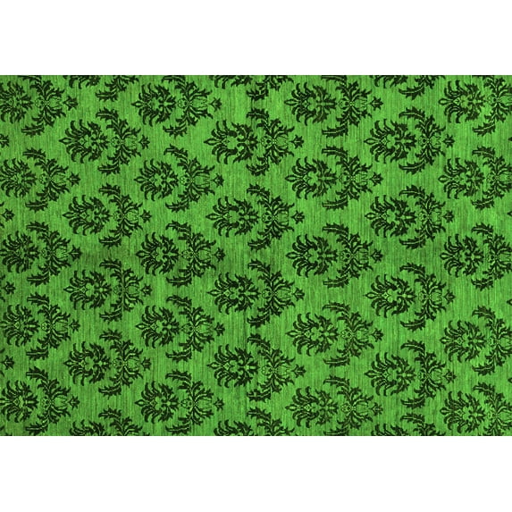 Ahgly Company Indoor Rectangle Abstract Green Modern Area Rugs, 4' x 6'