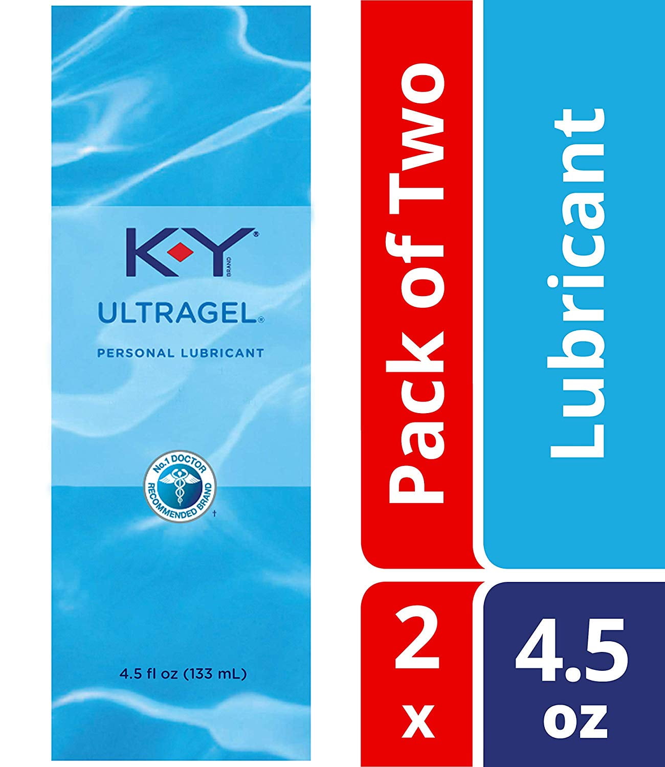 2 Pack  K-Y UltraGel Personal Water Based Lubricant 4.5 Oz