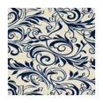 thumbnail image 4 of HAOXIT  Blue and White Square Tablecloth French Paisley Printing Square Table Cloth Elegance Blue Block Print Table Cover for Dining Circle Table Decor,Waterproof/Reusable 40*40, 4 of 8