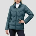 thumbnail image 2 of ChaoLingNeng Winter Puffer Coats for Women, Women Short Puffer Jackets Winter Cropped Puffy Coat Full Zip Stand Collar Outerwear with Pockets, 2 of 4