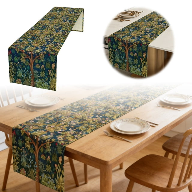 zhangmingg Morris Floral Table Runner for Dining Table Rectangular Long Narrow Strip