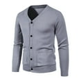 thumbnail image 1 of Mens Button Solid V Neck Slim Fit Warm Sweater Cardigan Coat, 1 of 5