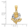 thumbnail image 3 of 14k Yellow with White Rhodium Two-tone Gold Rose Pendant, 3 of 4