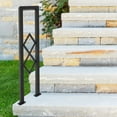 thumbnail image 4 of U-Shaped Stair Handrail, Black Carbon Steel Hand Rails Decorative Stair Railing for Indoor Stairs, Diamond Pattern Stair Handrail Porch Deck Loft Corridor Safety Non-Slip Support Poles 33.46in H, 4 of 12