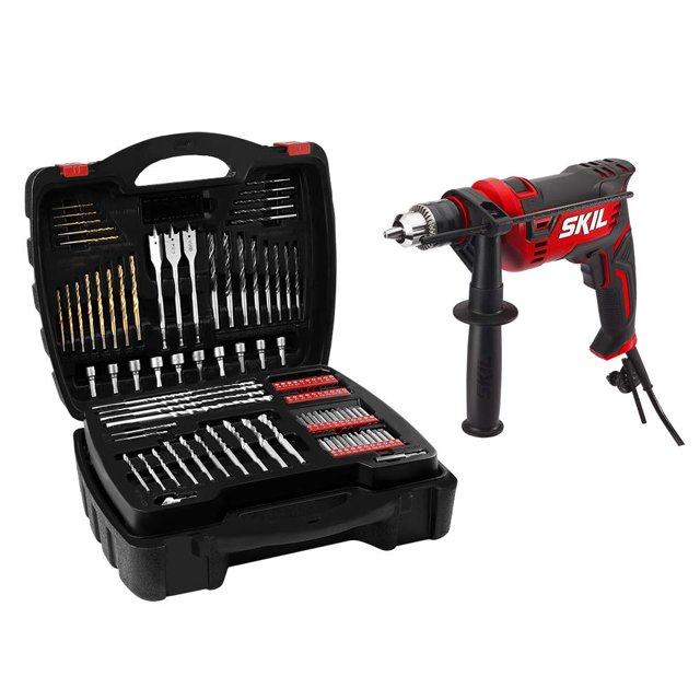 Taladro percutor Skil HD182002, 7,5 A, 1/2 pulgadas, con cable y 100 brocas
