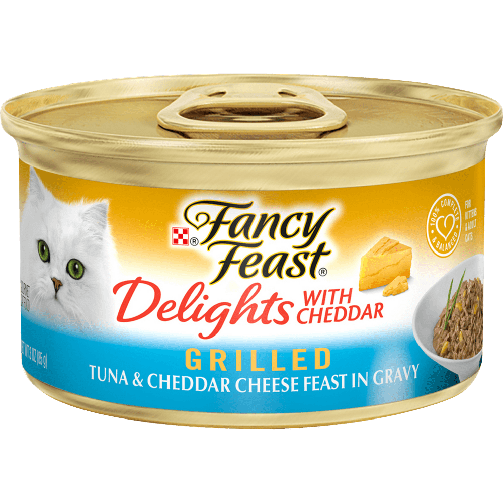 Fancy Feast Grilled Gravy Wet Cat Food, Delights Grilled Tuna & Cheddar