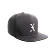 thumbnail image 3 of Daxton Classic Snapback Hat Old English Font Alphabet A to Z Flat Bill Visor Cap, Charcoal Hat, White X, 3 of 4