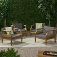 thumbnail image 3 of Noble House Aston Outdoor Mid-Century Modern  4 Seater Chat Set Cream, 3 of 21