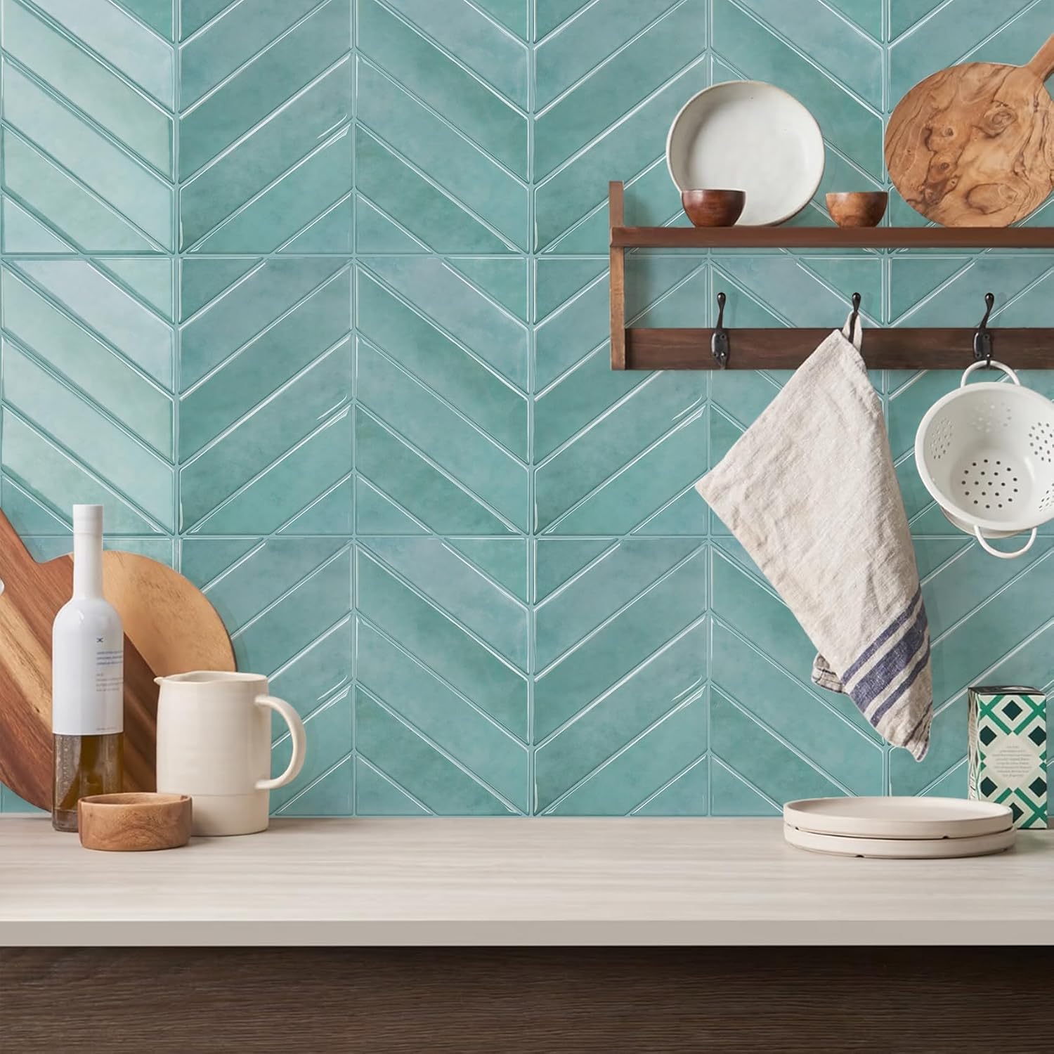 FLOLEOPA Peel and Stick Backsplash - 20 Sheets of 11.4" x 9" - 3D Adhesive Peel and Stick Tile Backsplash for Kitchen, Bathroom, Wall Tile
