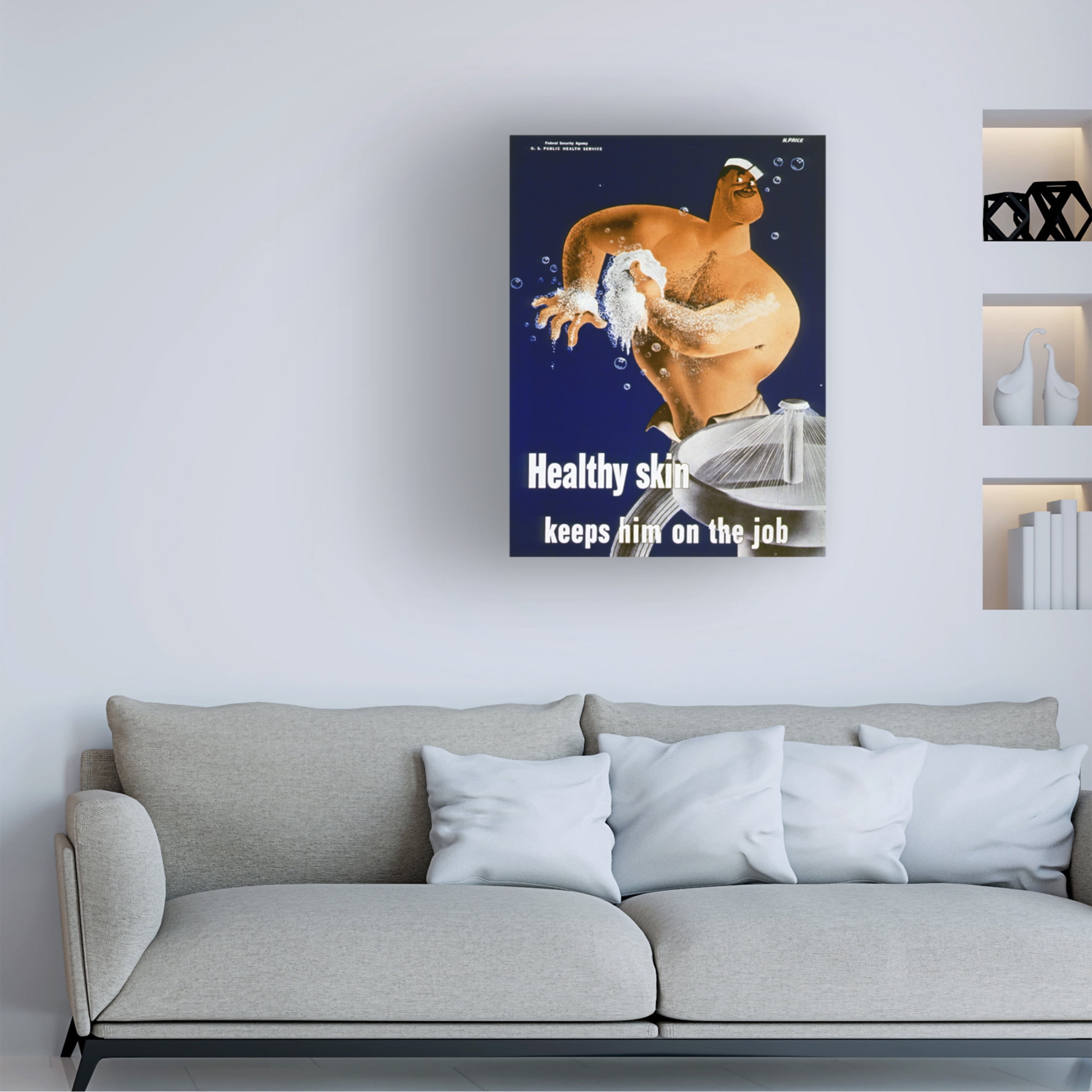 American School 'Healthy Skin Keeps Him on the Job c.1944' Canvas Art - 24 x 32 Inches