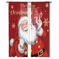 thumbnail image 2 of Red Santa Christmas Sheer Curtains 72 Inches Long, Xmas Snowflake Merry Christmas Light Filtering Window Curtains for Living Room/Bedroom, Rod Pocket Voile Sheer Curtain Drapes, 52"W x 72"L, 2 Panels, 2 of 9