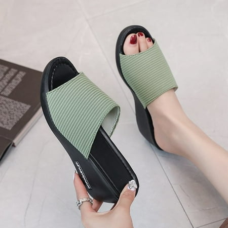 

Gnobogi Slippers for Women Women s Ladies Fashion Casual Wedges Platforms Beach Slippers Sandals Shoes Indoor and Outdoor Slides