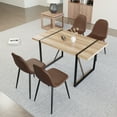 thumbnail image 2 of LiviNest 55" Dining Table & 4 Chairs Set: MDF Wood Top & Metal Frame - Mid Century Modern Kitchen Table Set for 4-6 People with Saddle Leather Chairs & Strong Support Design, 2 of 6