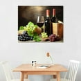 thumbnail image 2 of Autua Wine Bottles Grapes Wine Glass Wall Art Canvas Decor 20x16in, 2 of 6