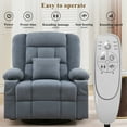 thumbnail image 3 of JONPONY Oversized Massage Swivel Recliner Chair with 4-Point 3D Kneading Massage and Heat for Living Room with Rocking Function 2 Cup Holders, USB Charge Port，Blue, 3 of 8