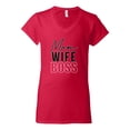 thumbnail image 2 of Wild Bobby, Mom Wife Boss Mother's Day Women’s Standard V-Neck Tee, Red, X-Large, 2 of 6