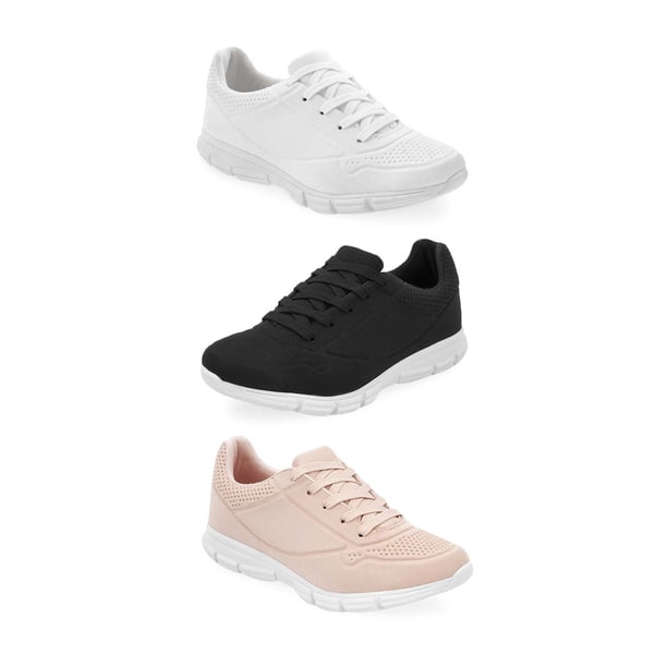 Combo 3X1 Tenis Deportivos Negro, Blanco Y Rosa Mundo Terra 028427