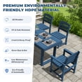 thumbnail image 3 of SERWALL 7-Piece Outdoor Patio Dining Set, All-Weather HDPE Table and Chairs, Rectangular Table with Umbrella Hole, Seats 6, Low Maintenance,Blue, 3 of 9