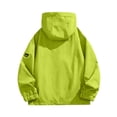 thumbnail image 3 of Coupe-vent Léger pour Femmes, Veste à Capuche Résistante à l'Eau, Design Compact et Pliable pour Course, Camping et Préparation d'Urgence Vert Fluorescent 2TG, 3 of 3