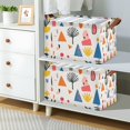 thumbnail image 2 of Yayeee Foldable Storage Basket for Shelves with Handles Set of 2 Waterproof Cloth Bins, Beige Geometric, 2 of 7