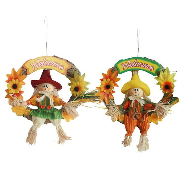 piezas corona de espantapájaros para decoraciones de Halloween
