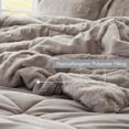 thumbnail image 4 of 3 PCS King/Cal King Solid Faux Fur Comforter Mini Set Gray, 4 of 16