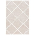 thumbnail image 2 of SAFAVIEH Tahoe Elwyn Trellis Shag Runner, 2' x 9', Beige/White, 2 of 10