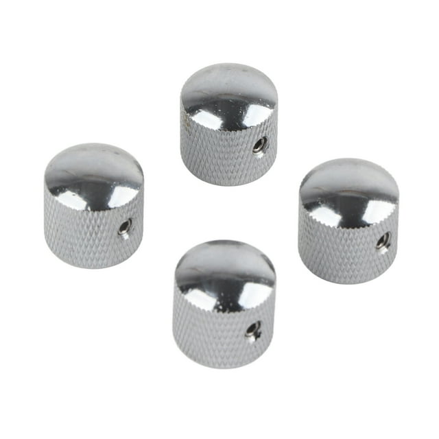 Guitar Speed Control Knob, Easy to Use 4pcs Electric Guitar Knobs Electric Guitar Knob, Long Service Life 1pc Hex Wrench for Instrument Lovers Guitar Black,Silver