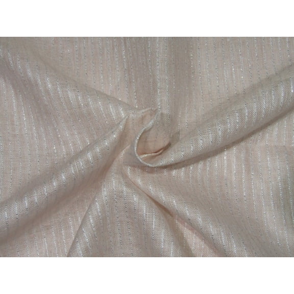 100% Linen Silver Lurex stripe 60's Lea Fabric 58" wide [10099]