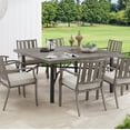 thumbnail image 2 of Ulax Furniture 9 Pieces Outdoor Patio Dining Set with Aluminum Square Table and Chairs with Sunbrella Cushions for 8 person, Gray, 2 of 9