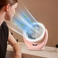 thumbnail image 6 of Multifunctional Fan With Mirror Under $5! Yannianjz Vanity Mirror with Fan and Lights, 3 in 1 Makeup Mirror with LED Light Ring, Portable Desk Fan for Dorm, Bedside, Travel, USB Powered, 6 of 9