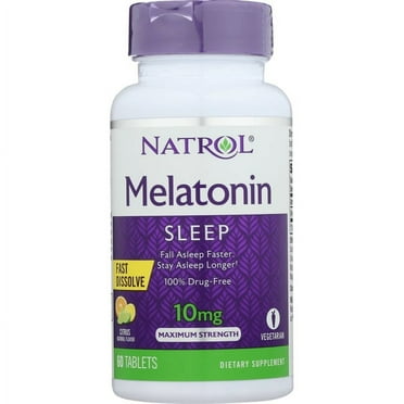 Natrol Fast Dissolve Melatonin 10 mg Tablets, Citrus Natural Flavor 60 ea