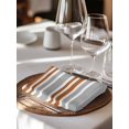 thumbnail image 6 of Orange Grey Striped Cloth Napkins Set of 4 Reusable Dinner Napkins, Horizontal Lines Simple Minimalist Cocktail Napkin Washable Table Napkins for Wedding/Holiday Party/Baby Shower 20"x20", 6 of 7