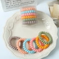 thumbnail image 3 of AURORA TRADE 6PCS Spiral Hair Ties, Coil Hair Ties, Phone Cord Hair Ties, Ponytail Hair Coils No Crease, 3 of 5
