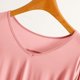 thumbnail image 5 of Blusa de pijama de manga larga para mujer, cuello en V, mangas 3/4, suelta, color liso, para estar en casa, blusa de pijama, blusa modal para mujer, 5 of 6