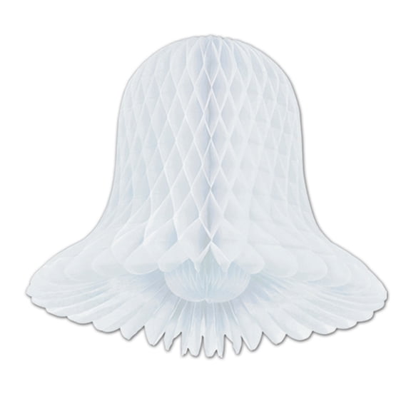 Beistle Club Pack of 12 White Annivesary Themed Honeycomb Westminster Bell Hanging Party Decorations