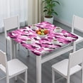thumbnail image 3 of Purple Pink Camo Classic Shapes Pattern Square Fitted Tablecloth with Elastic Edge,Square Table Cover,Washable Elastic Table Cover for Home Kitchen Party Decor 36"x36", 3 of 6