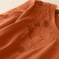 thumbnail image 6 of Women's Linen Short Sleeve Round Neck Top Shirt Blouse Solid Color Breathable Loose Fit Casual Summer Fashion Tunic | CSEONE,Orange XL, 6 of 9