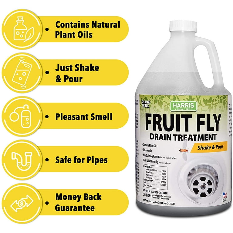 Fruit Fly Drain Treatment Gel, Eliminate Gnats, Drain Flies, Sewer Flies  and More With EcoStrong - 64 oz 