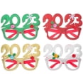 thumbnail image 2 of 4Pcs Novelty Christmas Eyeglasses Photo Booth Props Designed For New Year Celebration Adornment, 2 of 4