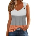 thumbnail image 1 of Mrat Camisoles en Dentelle pour Femmes Débardeurs pour Femmes Tendance Tunique à Col Rond Hauts Décontractés Sans Manches T-Shirts Graphiques à Rayures Blouses Cami Amples S-191 Jaune TTG, 1 of 5