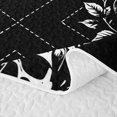 thumbnail image 5 of Homewish Skull Skeleton Checkered Quilt Full,Goth Rose Full Bedspread Sets,Halloween Duvet,3 Pieces, 5 of 7