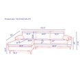 thumbnail image 7 of Sectional Sofa Couch with Left Hand Facing Chaise, L-Shaped Couch with Modern Velvet Fabric, 7 of 7