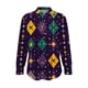 thumbnail image 2 of TaTaai Ladies Long Sleeve Carnival Top Round Neck Casual Polyester Shirt Lightweight Printed Festival Wear Size Up Recommended Gift, 2 of 5
